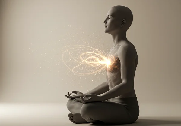 Person practicing deep breathing for stress regulation
