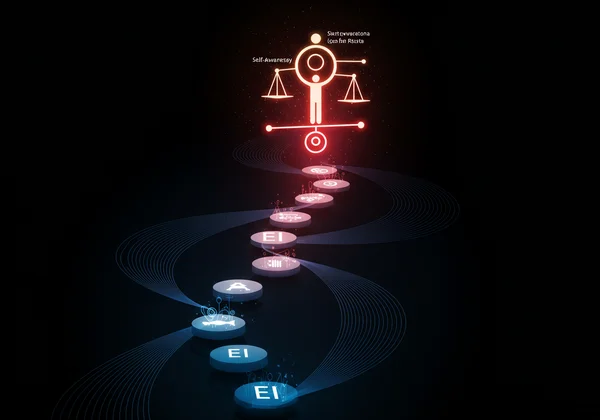 Abstract path leading to emotional mastery with EI test