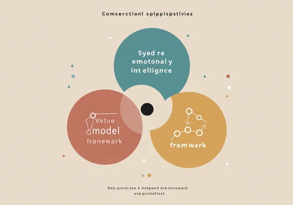 Abstract illustration of three distinct EI models converging