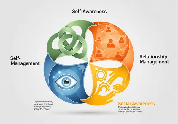 Abstract visual of the four pillars of emotional intelligence