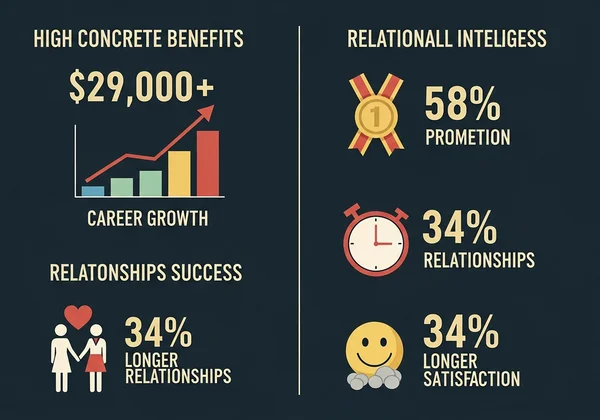 Infographic showing EI benefits in career and relationships