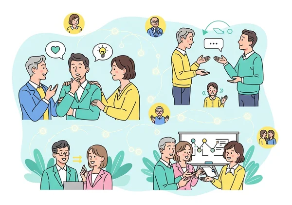 People communicating and resolving conflict