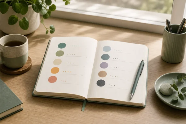 Emotion check-in notebook
